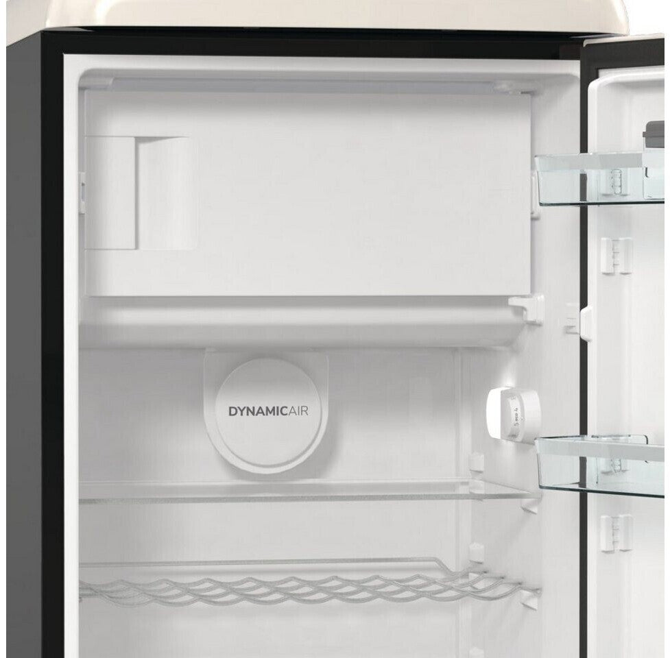 Frigider retro Gorenje OBRB615DBK, clasa D, Ediție Volkswagen, 247 litri, FrostLess, Negru