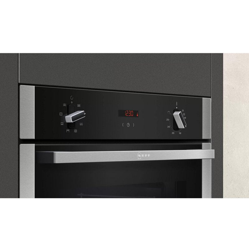 Cuptor electric incorporabil Neff B1ACC2AN0, clasa A, 71 litri, EasyClean, Negru/Inox