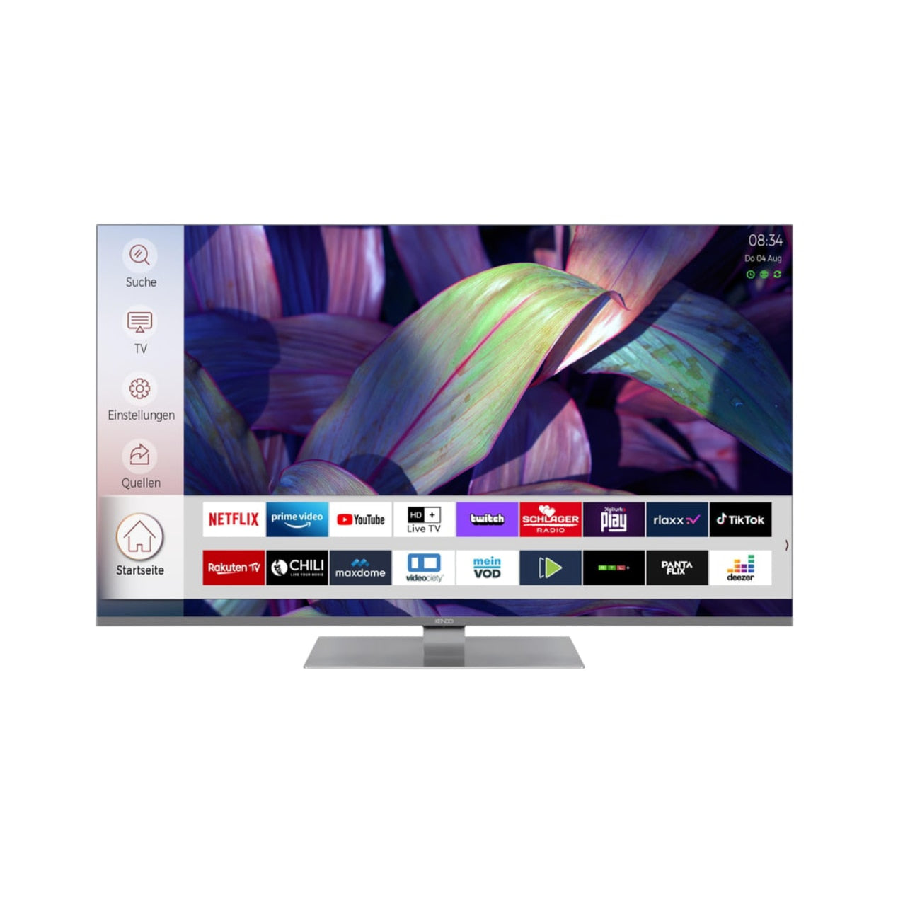 Televizor QLED KENDO 9231 TS, Smart TV 4K UHD, HDR, control vocal, 164 cm, Argintiu