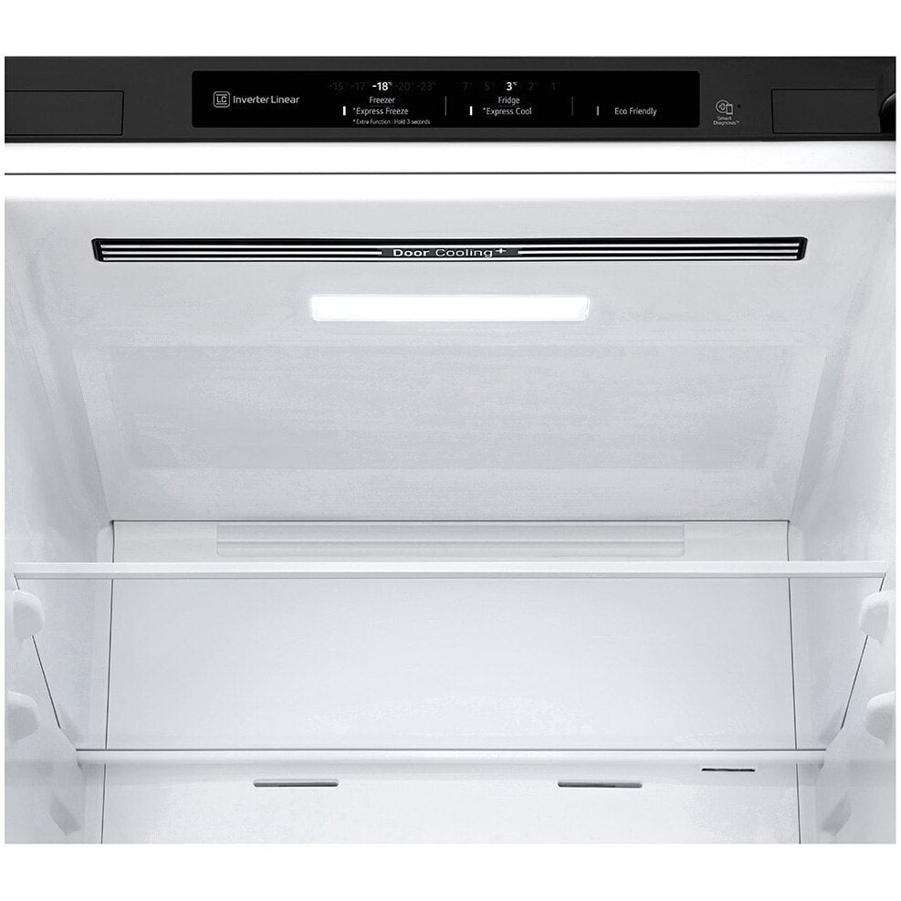 Combina frigorifica LG GBP62MCNBC, Clasa B, 384 litri, No Frost, Compresor Smart Inverter, DoorCooling+, LinearCooling, NatureFresh, 203 cm, Negru