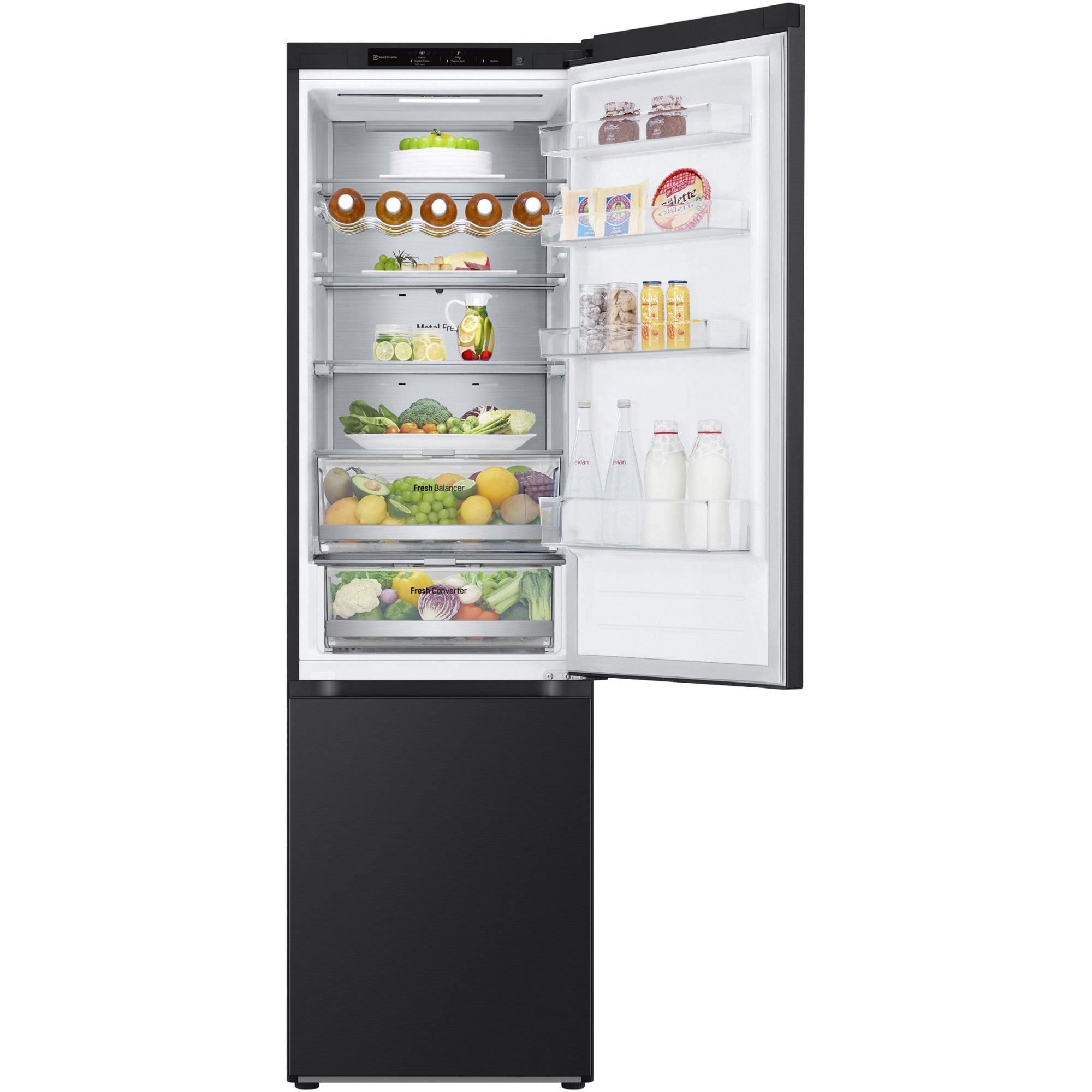 Combina frigorifica LG GBV7280BEV, Clasa B, 387 litri, No Frost, WiFi, Smart Diagnosis, 203 cm, Negru