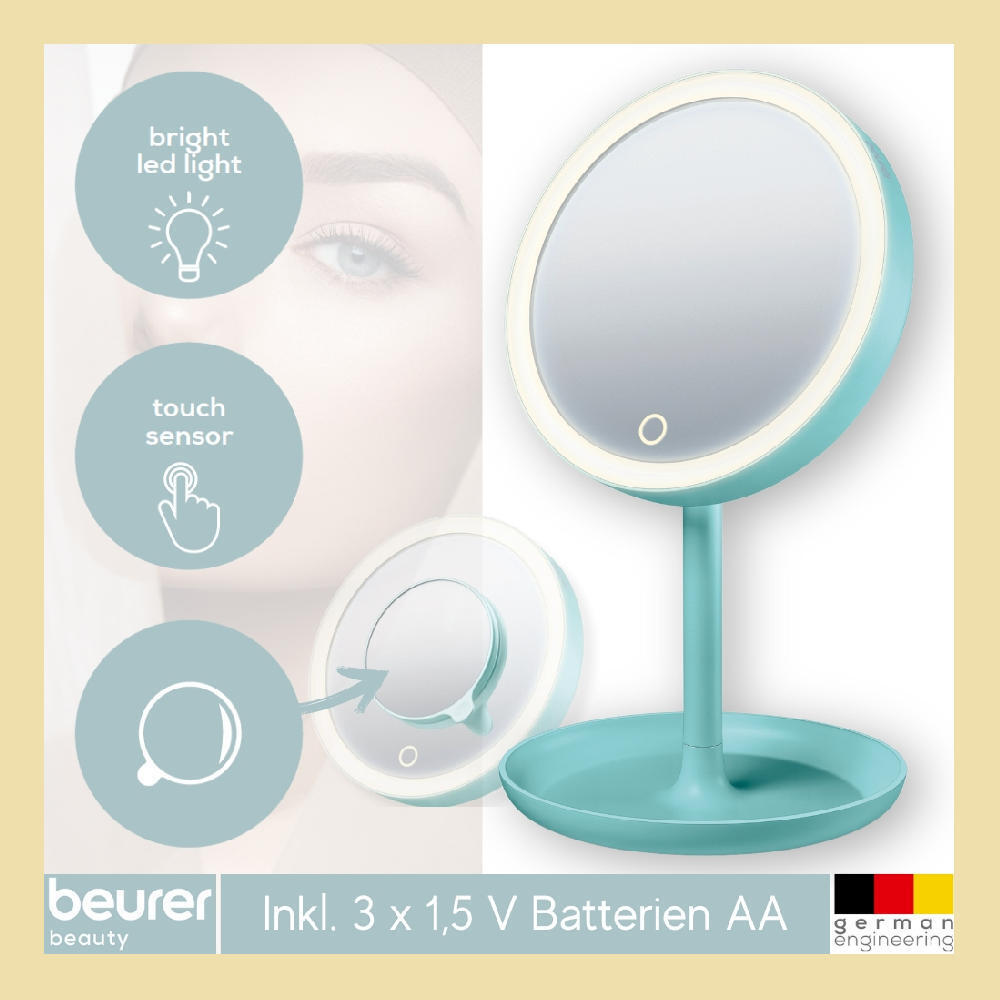 Oglinda cosmetica BEURER, lumina LED, TouchScreen, Mint