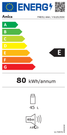 Frigider AMICA KB15150W, clasa E, 50 cm, Alb