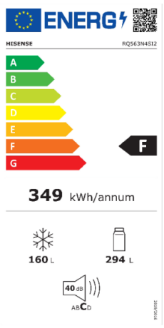 Side by Side Hisense RQ563N4SI2, clasa E, NoFrostPlus, FrenchDoor, 454 litri, 181 cm, Argintiu